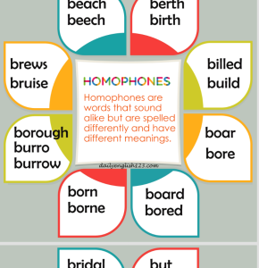 Homophones Words