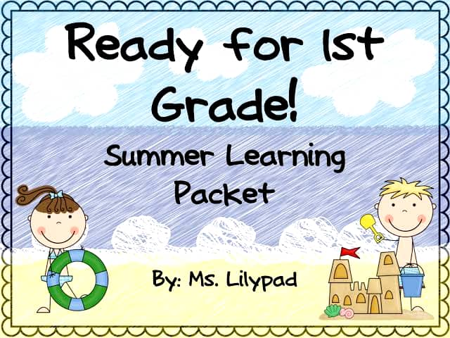 Ready for 1st grade summer learning packet