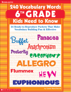 Scholastic – 240 Vocabulary words 6th Grade Kid…