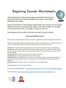 Beginning Sounds Worksheets