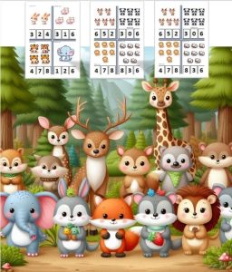 FOREST ANIMALSCOUNT CLIP CARDS